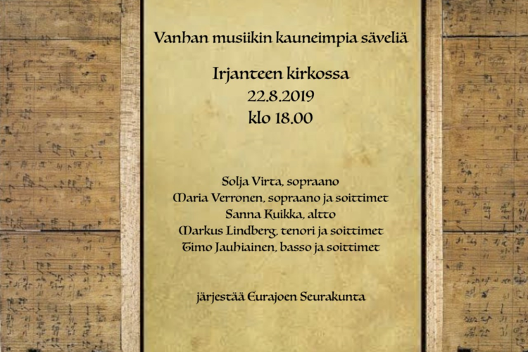 Iltamusiikki Irjanteen kirkossa Iltamusiikki Irjanteen kirkossa