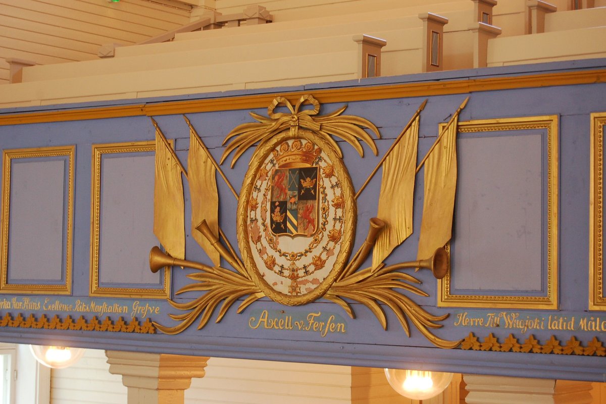 Avaa kuva isommaksi Axell von Fersenin vaakuna Eurajoen kirkossa