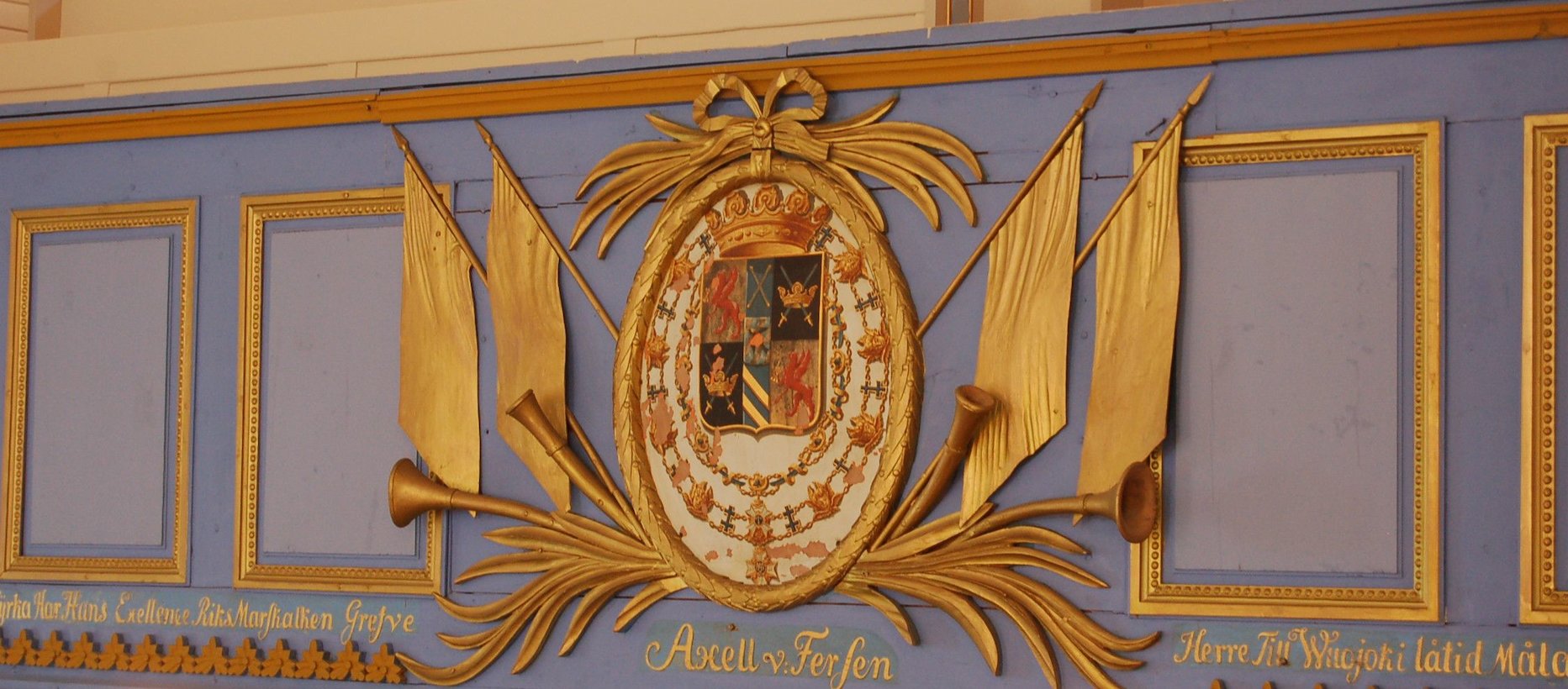 Avaa kuva isommaksi Axell von Fersenin vaakuna Eurajoen kirkossa
