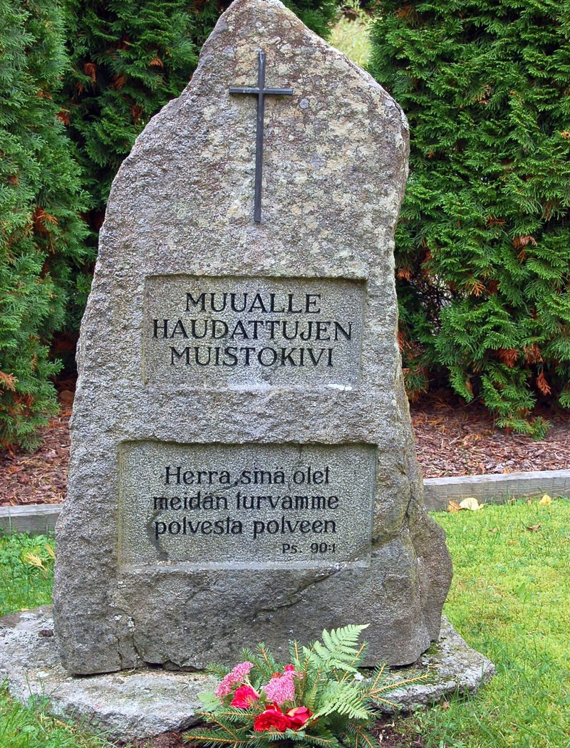 Avaa kuva isommaksi Irjanteen muualle haudattujen muistokivi